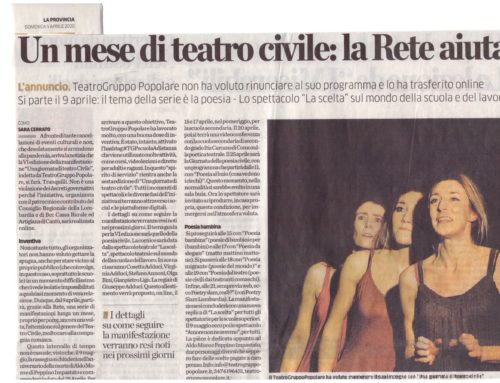 Un mese di teatro civile: la Rete aiuta